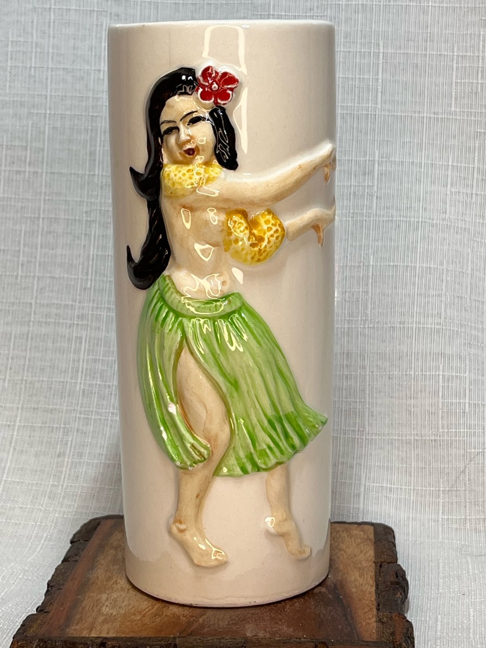 Vintage Orchids of Hawaii R-73B Hula Girl Vase Tiki Vase Japan 7”